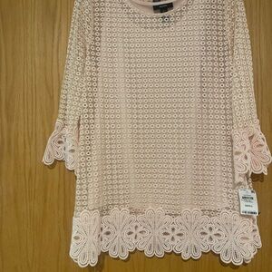 Alfani Light Pink Lace Blouse